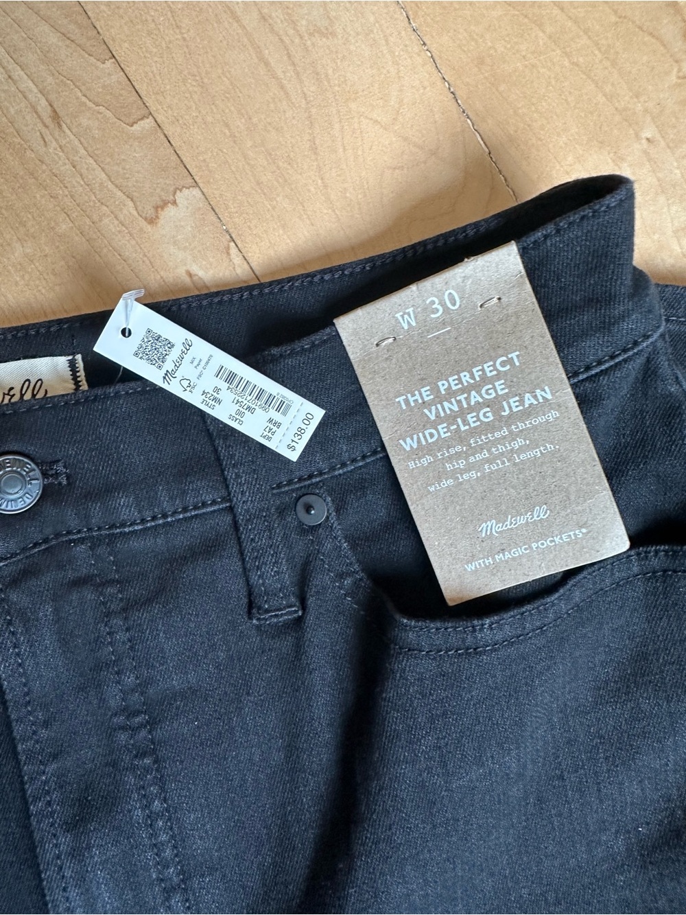 Madewell Black The Perfect Vintage Wide-Leg Jean